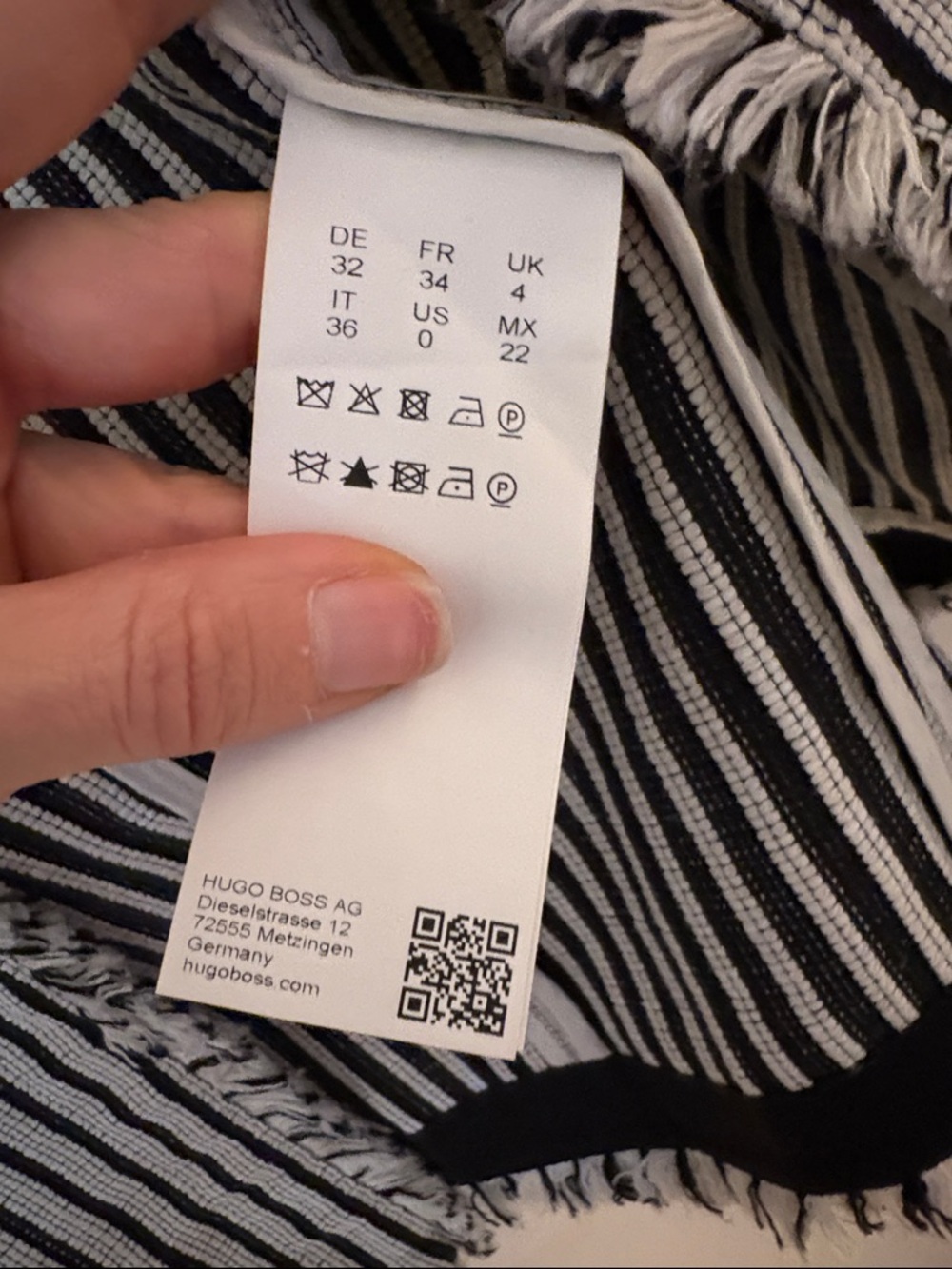 Hugo Boss Black and White Striped Collarless Blazer - Picture 10 of 14